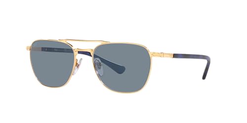 Persol PO2494S Square Sunglasses, Gold/Light Blue, 55 mm