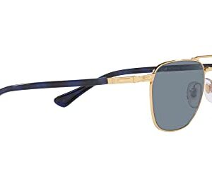 Persol PO2494S Square Sunglasses, Gold/Light Blue, 55 mm