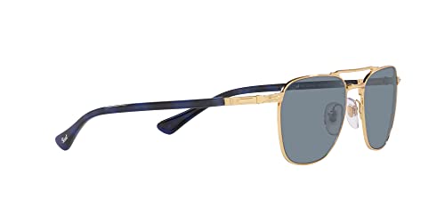 Persol PO2494S Square Sunglasses, Gold/Light Blue, 55 mm