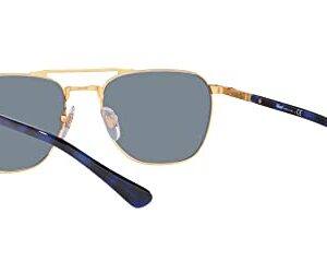 Persol PO2494S Square Sunglasses, Gold/Light Blue, 55 mm