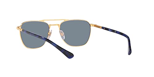 Persol PO2494S Square Sunglasses, Gold/Light Blue, 55 mm