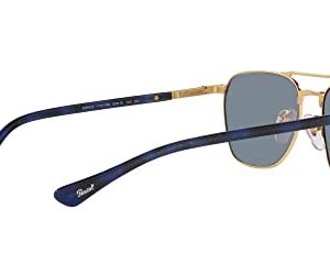 Persol PO2494S Square Sunglasses, Gold/Light Blue, 55 mm