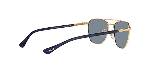 Persol PO2494S Square Sunglasses, Gold/Light Blue, 55 mm