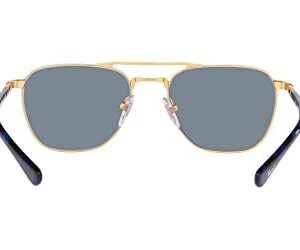 Persol PO2494S Square Sunglasses, Gold/Light Blue, 55 mm