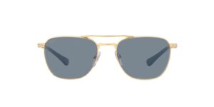 persol po2494s square sunglasses, gold/light blue, 55 mm