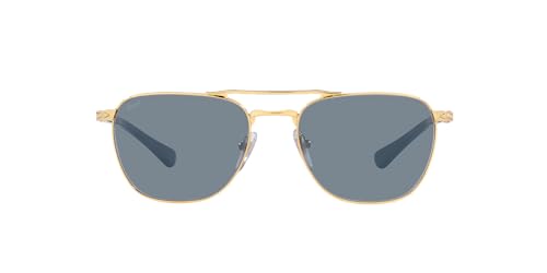 Persol PO2494S Square Sunglasses, Gold/Light Blue, 55 mm