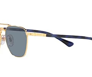 Persol PO2494S Square Sunglasses, Gold/Light Blue, 55 mm