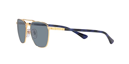 Persol PO2494S Square Sunglasses, Gold/Light Blue, 55 mm