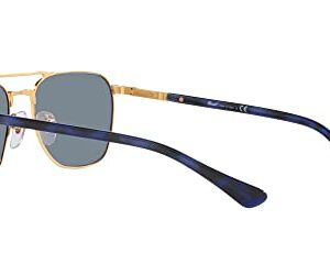 Persol PO2494S Square Sunglasses, Gold/Light Blue, 55 mm