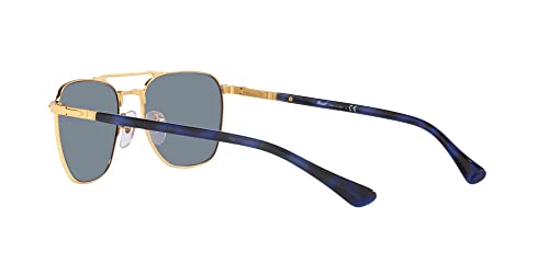 Persol PO2494S Square Sunglasses, Gold/Light Blue, 55 mm