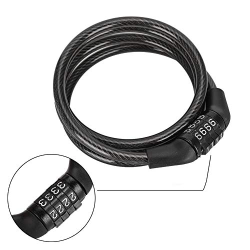 Security Bike Lock, Safety Security Multipurpose Easy to Use Steel Cable Lock for Outdoor Cycling