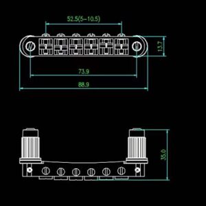 Guyker Guitar Saddle Bridge - Tune-O-Matic Bridges with Studs Replacement for LP EPI 6 String Electric Guitar (GM003, Chrome)