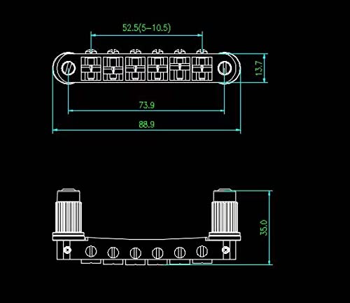 Guyker Guitar Saddle Bridge - Tune-O-Matic Bridges with Studs Replacement for LP EPI 6 String Electric Guitar (GM003, Chrome)
