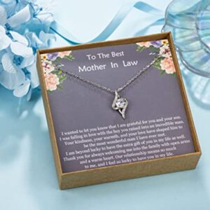 NOURISHLOV Mother in Law Gifts from Daughter in Law - Mother In Law Gifts, Sterling Silver Cubic Zirconia Pendant, Mom Gifts, Mother's Day Gift, Christmas/Wedding Jewelry