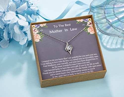 NOURISHLOV Mother in Law Gifts from Daughter in Law - Mother In Law Gifts, Sterling Silver Cubic Zirconia Pendant, Mom Gifts, Mother's Day Gift, Christmas/Wedding Jewelry