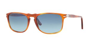 persol po3059s 96/s3 54mm terra di siena/polarized gradient blue square sunglasses for men + bundle with designer iwear eyewear kit