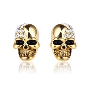 U-M pulabo Cubic Zirconia Skull Stud Earrings,Gold Adorable Quality and Durable Beautiful