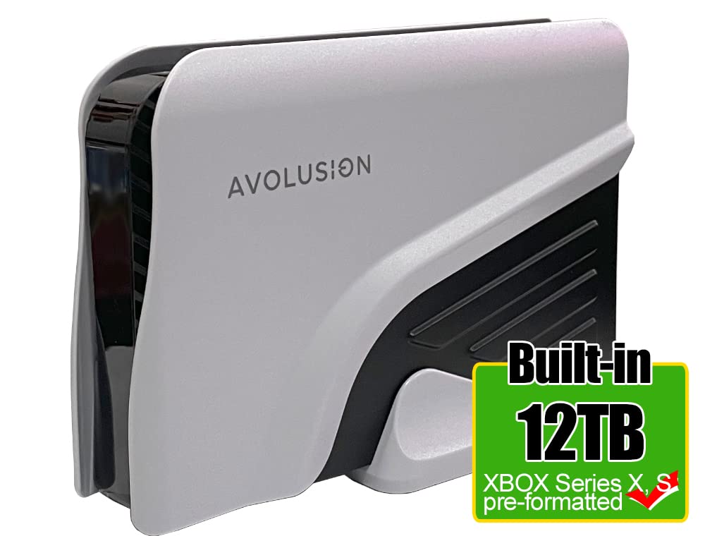 Avolusion PRO-Z Series 12TB USB 3.0 External Gaming Hard Drive for Xbox Series X | S (White)