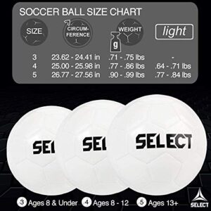 Select Numero 10 V22 Soccer Ball, All White, Size 4