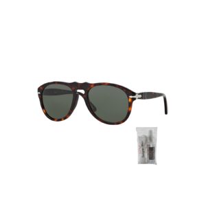 Persol PO0649 24/31 56MM Havana/Green Aviator Sunglasses for Men + BUNDLE With Designer iWear Eyewear Kit