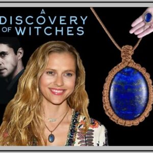 Natural Lapis Lazuli Gemstones Necklace, Discovery of Witches, Diana Bishop Necklace, Oval Lapis pendant and rope chain, blue, brown