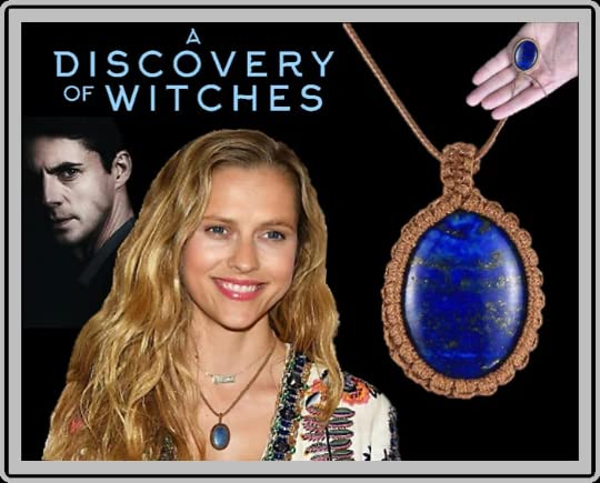 Natural Lapis Lazuli Gemstones Necklace, Discovery of Witches, Diana Bishop Necklace, Oval Lapis pendant and rope chain, blue, brown