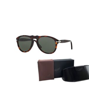 Persol PO0649 24/31 56MM Havana/Green Aviator Sunglasses for Men + BUNDLE With Designer iWear Eyewear Kit