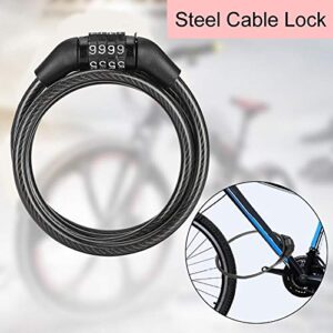 Security Bike Lock, Safety Security Multipurpose Easy to Use Steel Cable Lock for Outdoor Cycling