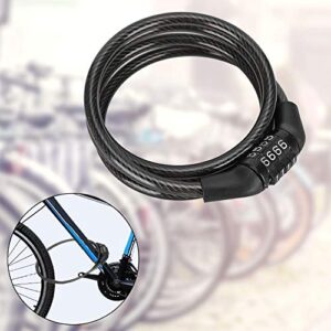 Security Bike Lock, Safety Security Multipurpose Easy to Use Steel Cable Lock for Outdoor Cycling