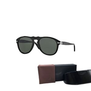 Persol PO0649 95/31 52MM Black/Green Aviator Sunglasses for Men + BUNDLE With Designer iWear Eyewear Kit