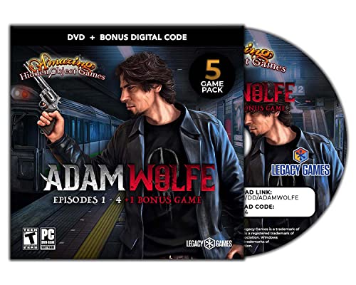 Legacy Games Amazing Hidden Object Games for PC: Adam Wolfe (5 Game Pack) - PC DVD with Digital Download Codes