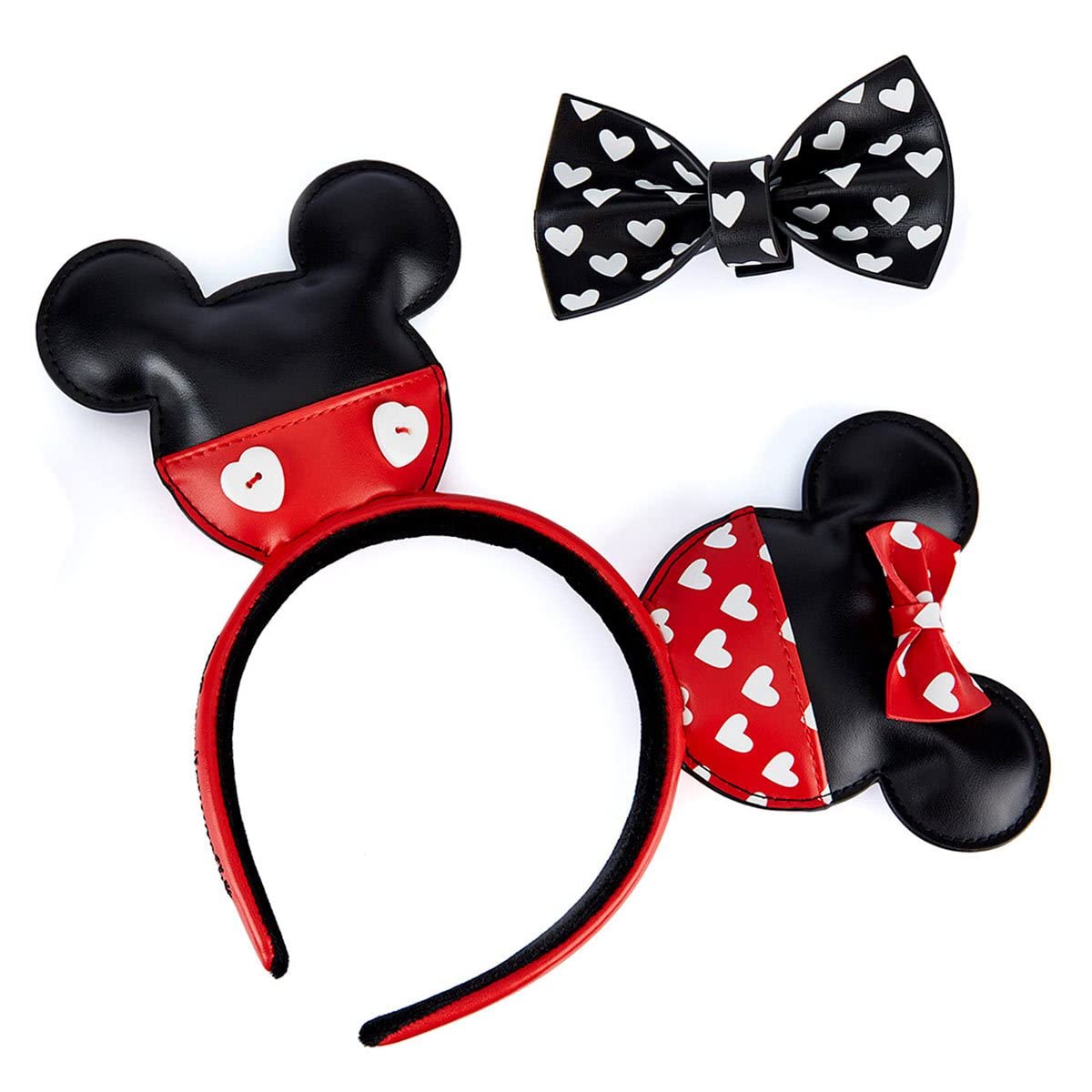 Loungefly x Disney Mickey Mouse and Minnie Mouse Valentines Ears Headband