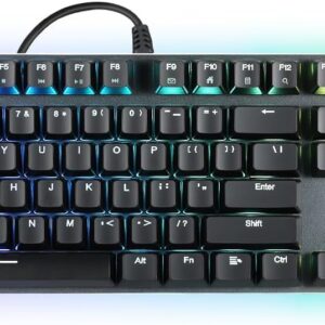 Black Shark Red Switch Mechanical Keyboard, 104 Keys Gaming Keyboard with RGB Backlit Quiet Computer Keyboard, All-Metal Panel, USB Wired Keyboard for PC Windows Mac Gamers