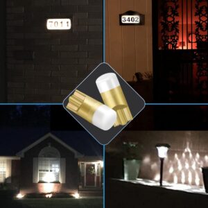 Keiurot House Number Light Bulb Address Bulb 193 Bulb Lighted Address Sign LED Replacement Bulb Kit 10-30Volt AC/DC, RV Landscape and Cabinet Lighting White, 2Pack