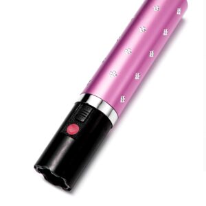 Lipstick Stun Gun for Women, self defense flashlight Stun guns with Safety Disable Pin.Wall Charger Included (Pink)