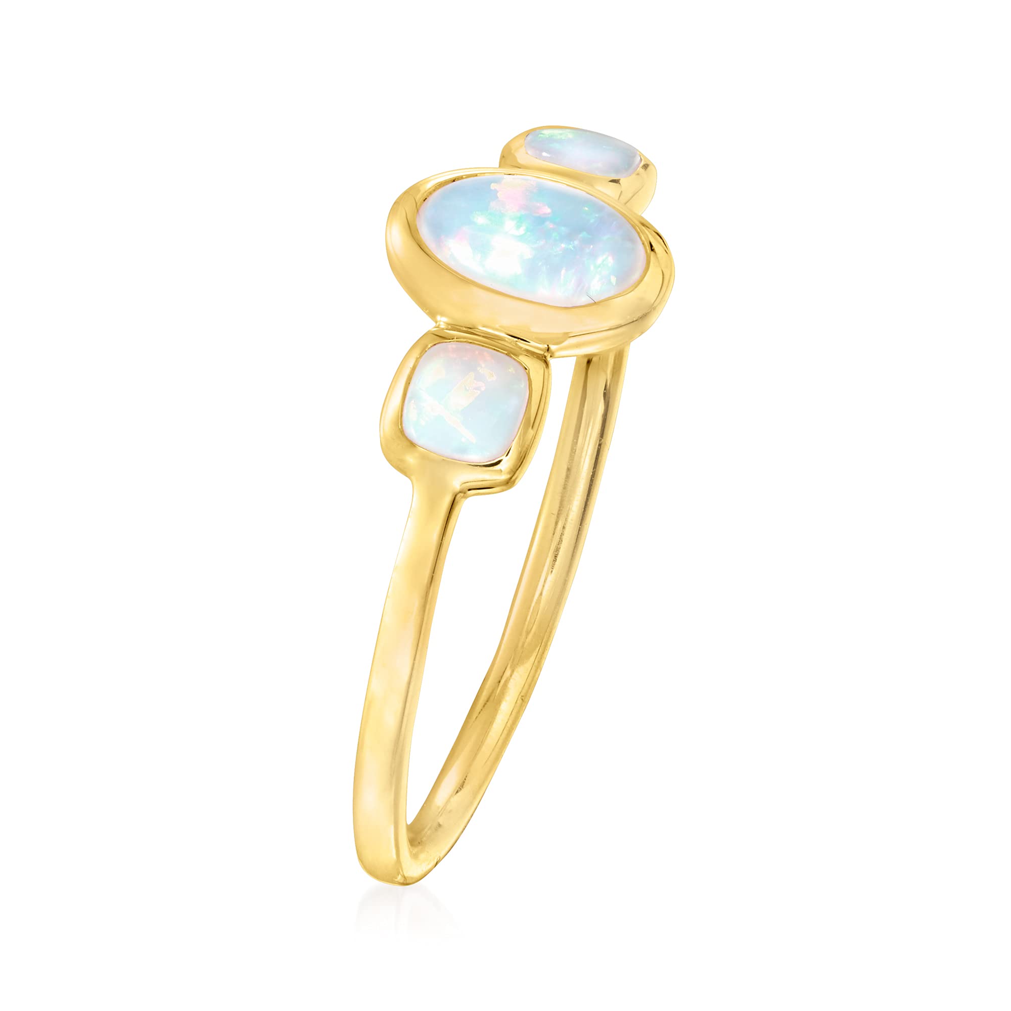 Ross-Simons Opal 3-Stone Ring in 14kt Yellow Gold. Size 5