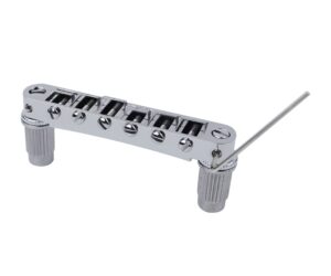 guyker guitar saddle bridge - tune-o-matic bridges with studs replacement for lp epi 6 string electric guitar (gm003, chrome)