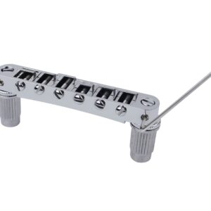 Guyker Guitar Saddle Bridge - Tune-O-Matic Bridges with Studs Replacement for LP EPI 6 String Electric Guitar (GM003, Chrome)