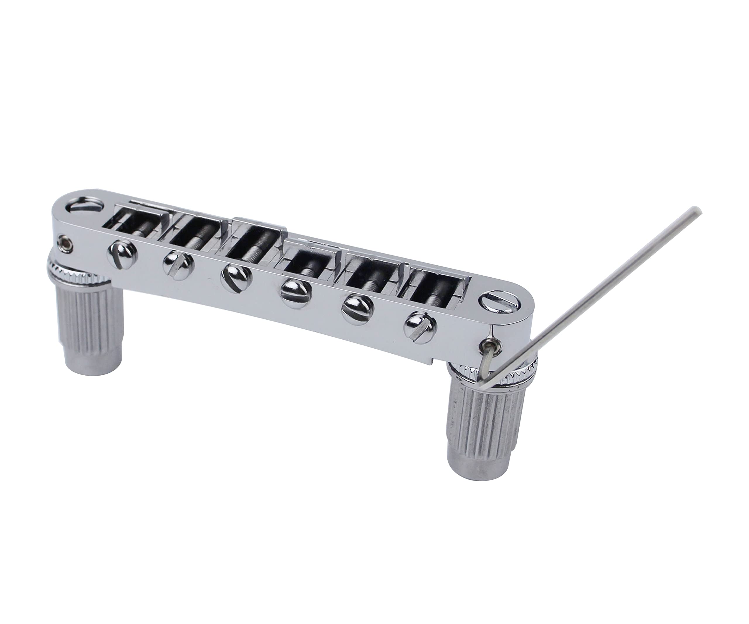 Guyker Guitar Saddle Bridge - Tune-O-Matic Bridges with Studs Replacement for LP EPI 6 String Electric Guitar (GM003, Chrome)