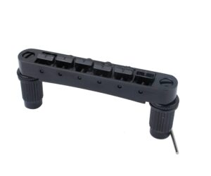 guyker guitar saddle bridge - tune-o-matic bridges with studs replacement for lp epi 6 string electric guitar (gm003, black)