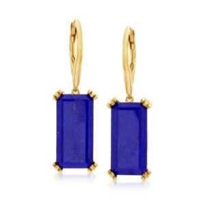 Ross-Simons Lapis Drop Earrings in 18kt Gold Over Sterling