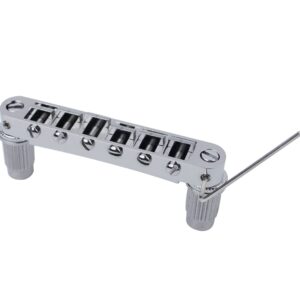 Guyker Guitar Saddle Bridge - Tune-O-Matic Bridges with Studs Replacement for LP EPI 6 String Electric Guitar (GM003, Chrome)