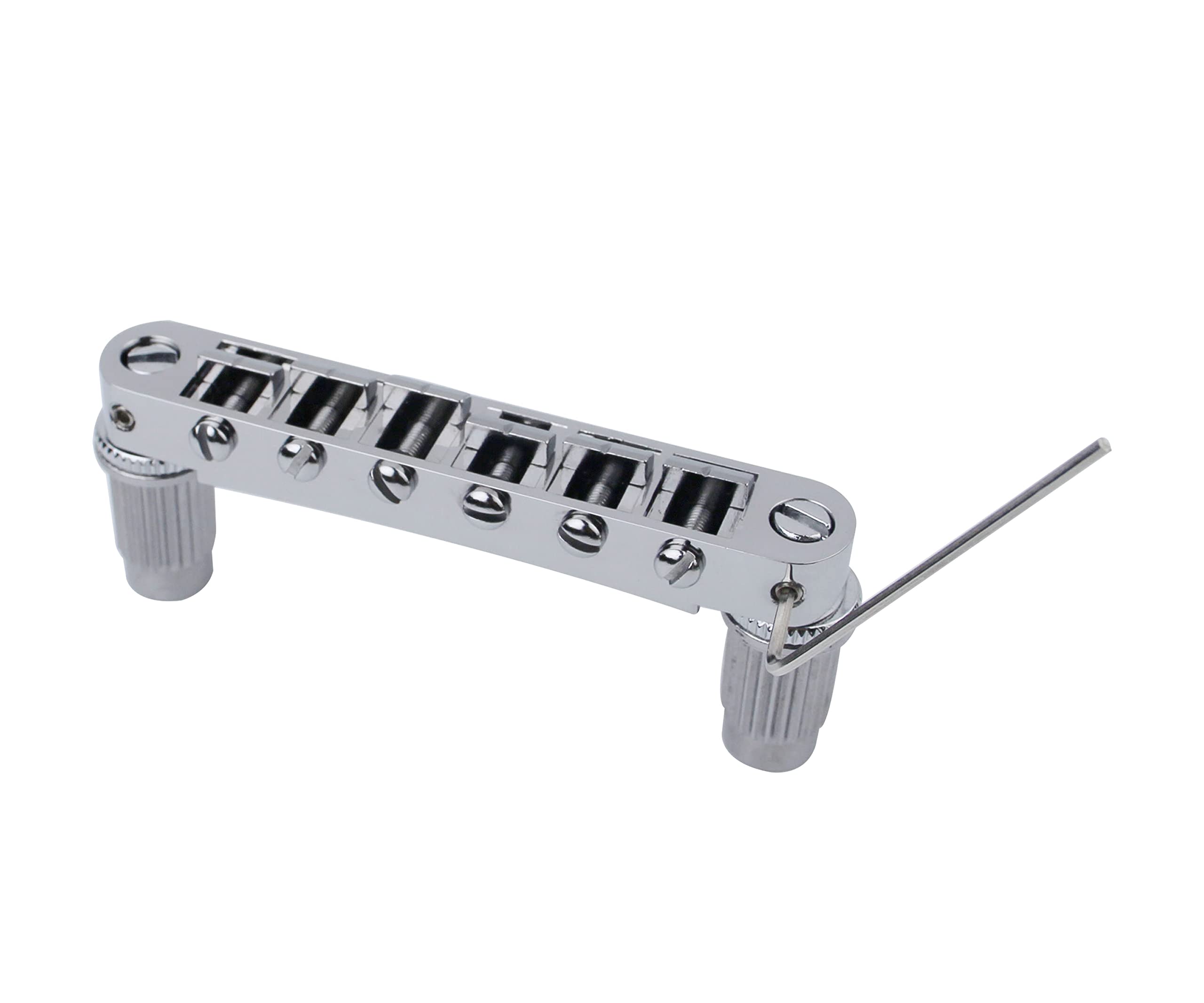 Guyker Guitar Saddle Bridge - Tune-O-Matic Bridges with Studs Replacement for LP EPI 6 String Electric Guitar (GM003, Chrome)