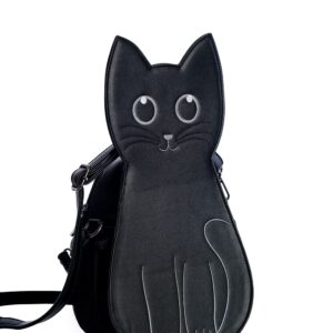 Lost Queen Women's Wendigo Bag Convertible Backpack Cute Black Cat Bat Crossbody Purse