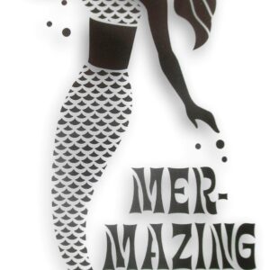 Craft Supply Mermaid Stencil - Adhesive Laser-Cut Reusable Stencil - 12.25 Inches, White