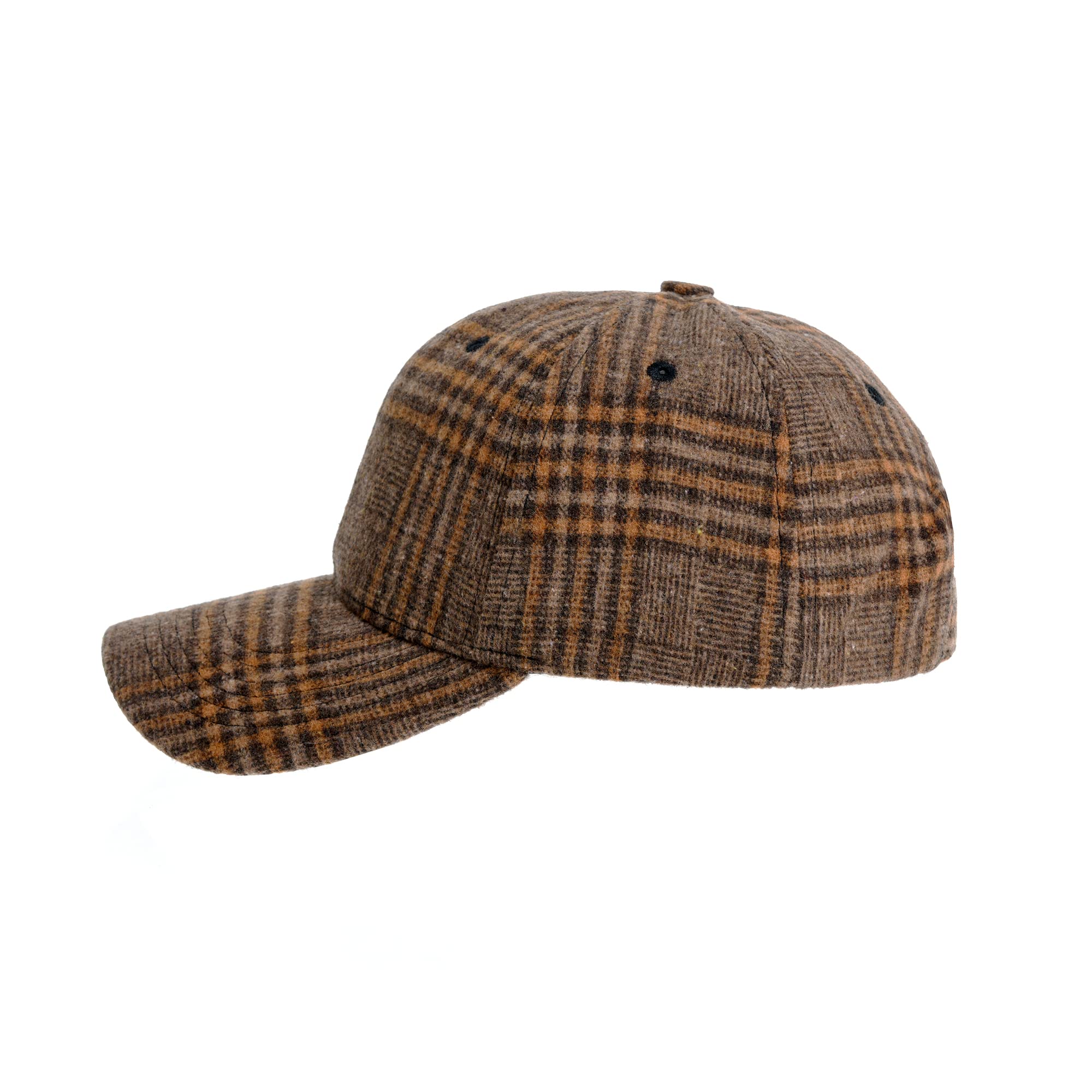 WITHMOONS Plaid Checked Baseball Cap Winter Soft Outdoor Dad Hat YZ10098 (Brown)