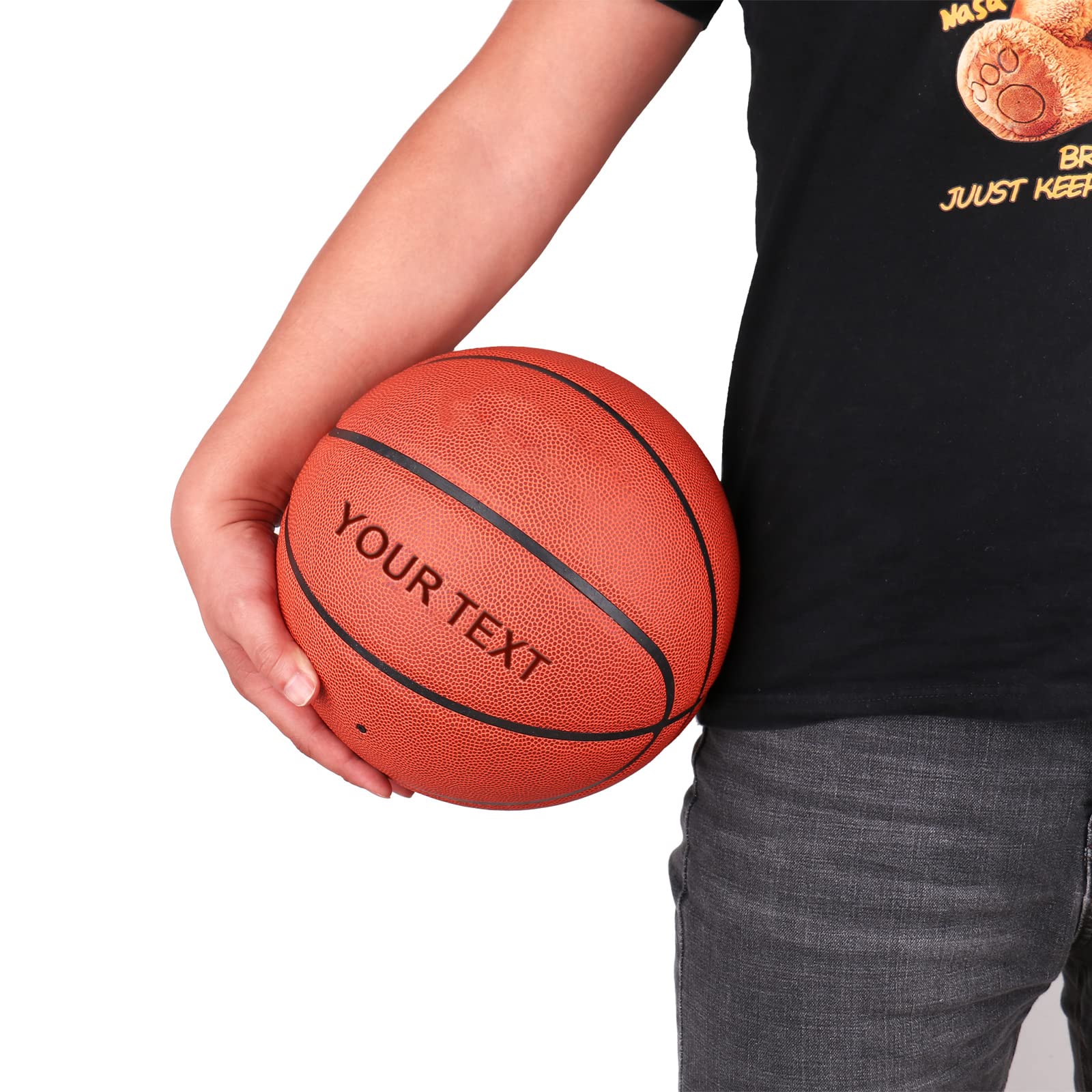 OXYEFEI Custom Personalized Basketball，Engraving Name Custom Outdoor Indoor Basketball Gift - Official Size 29.5" (Basketball)