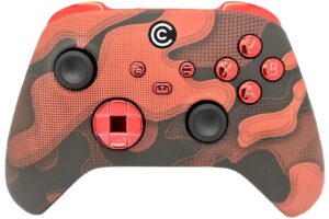 designer series custom wireless controller for pc, windows, series x/s & one - multiple designs available (red camo w/red chrome inserts)