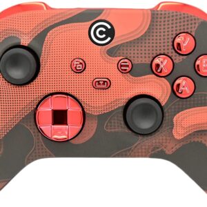 Designer Series Custom Wireless Controller for PC, Windows, Series X/S & One - Multiple Designs Available (Red Camo W/Red Chrome Inserts)