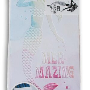 Craft Supply Mermaid Stencil - Adhesive Laser-Cut Reusable Stencil - 12.25 Inches, White